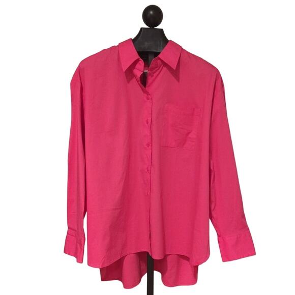 Lane Bryant NWT Pink Long Sleeve Button Up Shirt Size 22/24 No Peek Career Work - Picture 1 of 5
